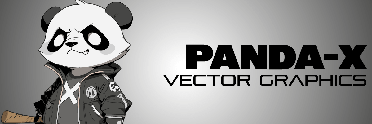 Panda-X, Panda Nation X, Killer Panda, and other Panda Bear Chibi Style Scalable Vector Graphics